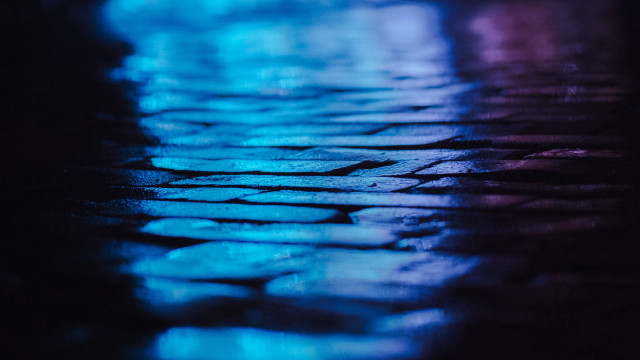 Blue ocean hologram street neon free wallpaper - medium preview image