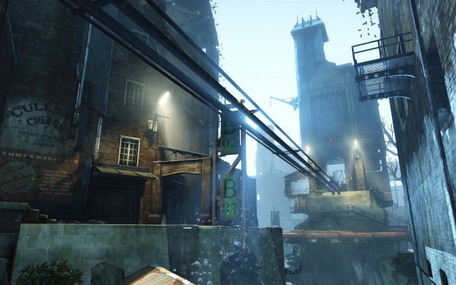 City street clock tower neon free wallpaper - medium preview image