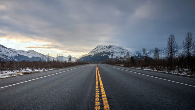 Mountain road sunset lake city #2 free wallpaper - medium preview image