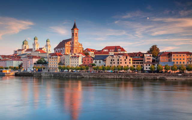 Heidelberg river cityscape moon bridge free wallpaper - medium preview image