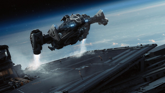 Sci fi fighter jet spacecraft free wallpaper - medium preview image