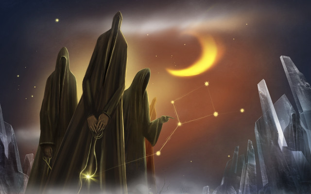 Strange creature crescent star fantasy free wallpaper - medium preview image