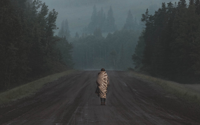 Forest walker matte sky primivitism free wallpaper - medium preview image