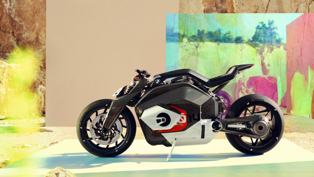 Motorcycle mountain landscape colorful sky free wallpaper - medium preview image