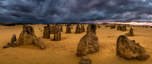 Rock sand clouds beach horizon free wallpaper - medium preview image