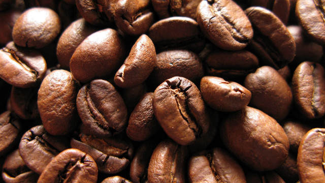 Coffee beans pile hyperrealism stock #2 free wallpaper - medium preview image