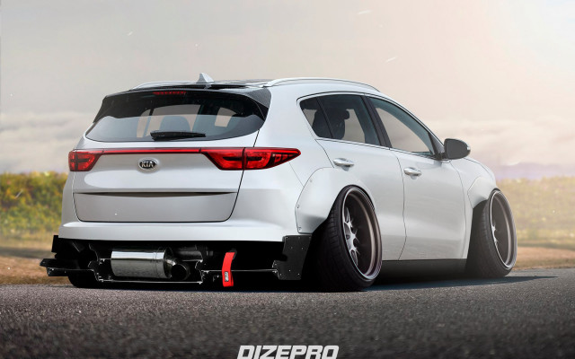 White car road field trees free wallpaper - medium preview image