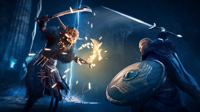 Knights duel fire magic glowing free wallpaper - medium preview image