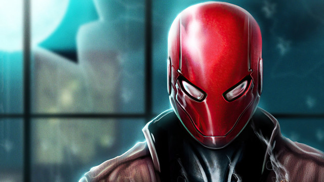 Man red mask jacket looking free wallpaper - medium preview image