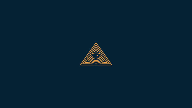 Triangle eye blue gold abstract free wallpaper - medium preview image