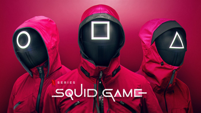 Squid game red jackets logo free wallpaper - medium preview image