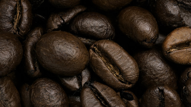 Coffee beans brown background hyperrealism free wallpaper - medium preview image