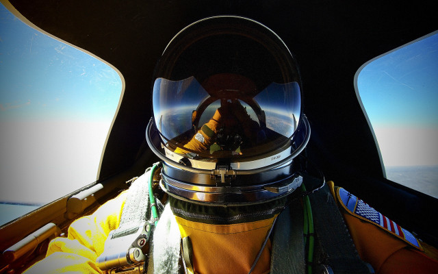 Space suit person ocean window free wallpaper - medium preview image