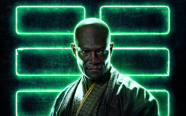 Green jacket neon astronaut cyberpunk free wallpaper - medium preview image