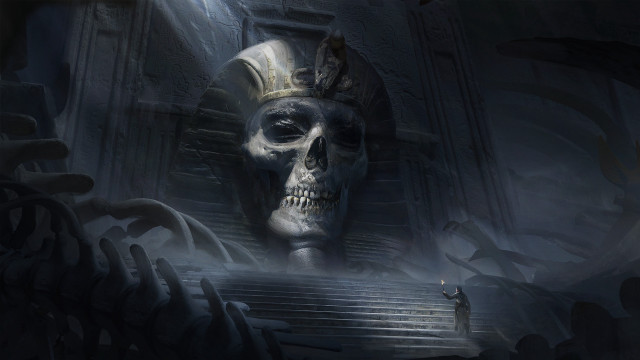 Skeleton crown cave stairs fantasy free wallpaper - medium preview image