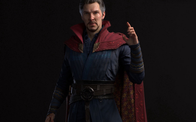 Man costumed pointing black background free wallpaper - medium preview image