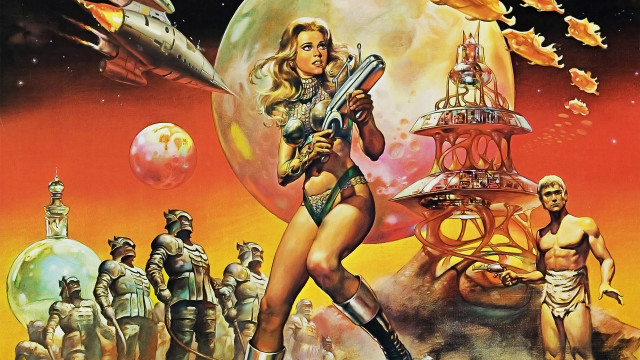 Woman gun group spacesuits painting free wallpaper - medium preview image