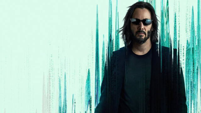 Man sunglasses blackshirt greenbackground bluewhitelines free wallpaper - medium preview image