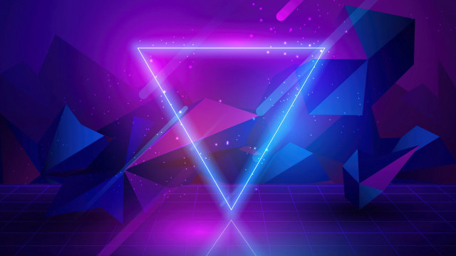 Purple blue abstract triangle neon #2 free wallpaper - medium preview image