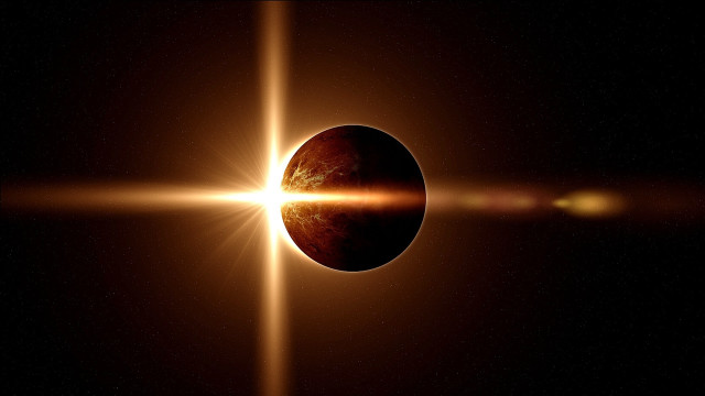 Solar eclipse sun space aurora free wallpaper - medium preview image