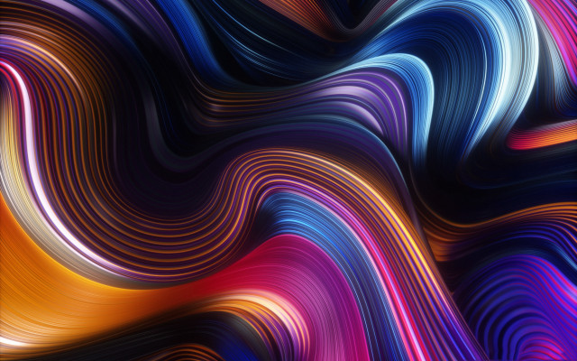 Colorful wavy curves abstract vibrant free wallpaper - medium preview image