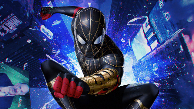 Spiderman ledge city night starry free wallpaper - medium preview image