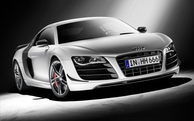 White car black and white free wallpaper - medium preview image