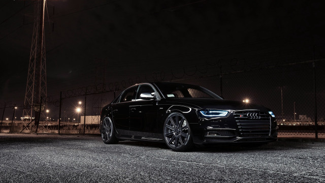Black car parking lot night #4 free wallpaper - medium preview image
