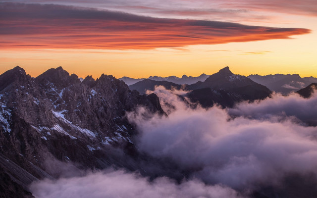 Mountain range sunset pink sky #6 free wallpaper - medium preview image