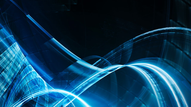 Blue abstract lines curves holography free wallpaper - medium preview image