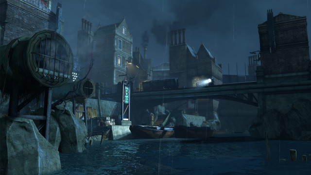 City bridge river night boat free wallpaper - medium preview image