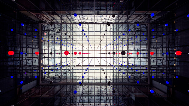 Glass balls abstract sculpture fence free wallpaper - medium preview image
