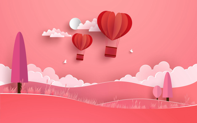 Paper cut hot air balloons free wallpaper - medium preview image