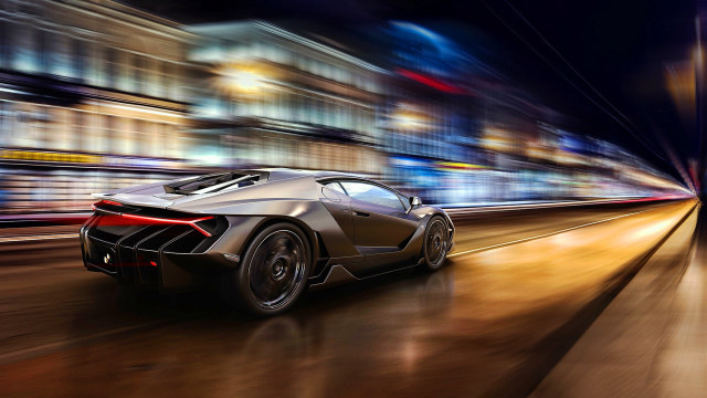 Car night street blurry lights #2 free wallpaper - medium preview image