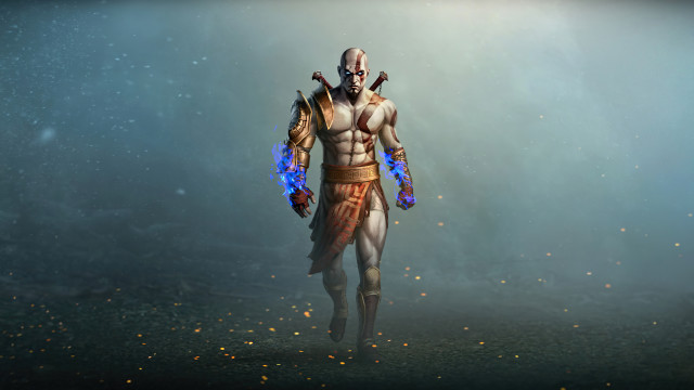 Man blue light armored astronaut free wallpaper - medium preview image