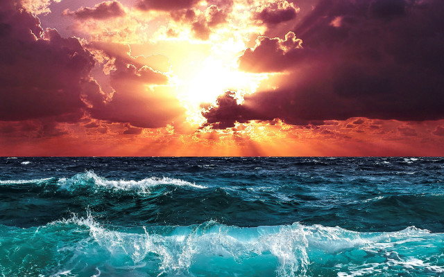 Ocean sunset dock bridge lighthouse free wallpaper - medium preview image