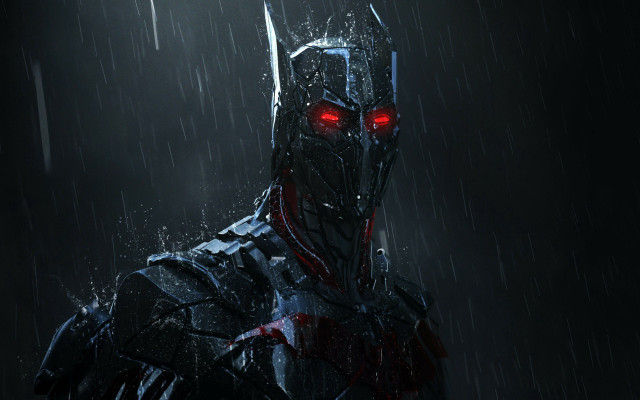 Batman red eyes rain dark free wallpaper - medium preview image