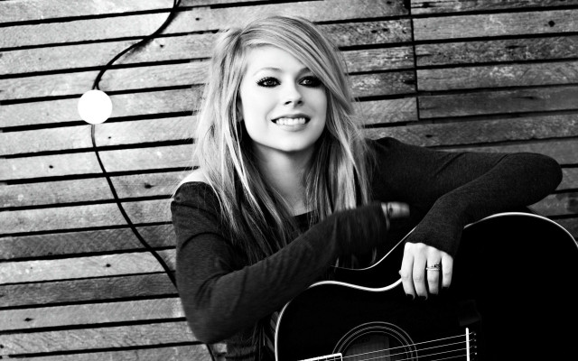 Woman guitar wooden wall light free wallpaper - medium preview image