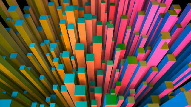 Colorful abstract geometric 3d volumetric free wallpaper - medium preview image