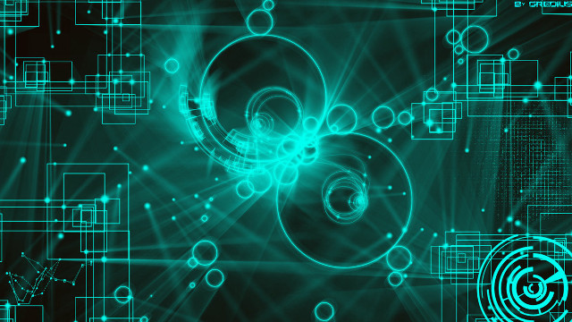 Blue abstract fractals hatsune twintails free wallpaper - medium preview image