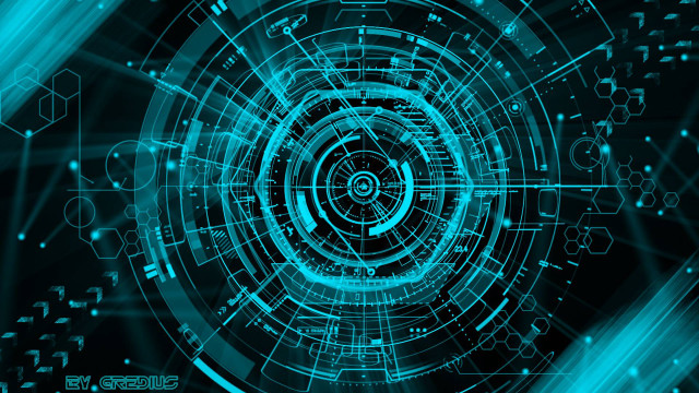 Blue abstract background circular design #3 free wallpaper - medium preview image