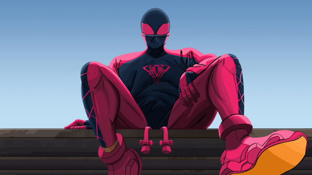 Pink suit sitting hero shoes free wallpaper - medium preview image