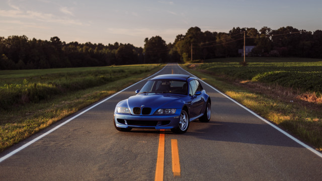 Blue car road field trees #2 free wallpaper - medium preview image