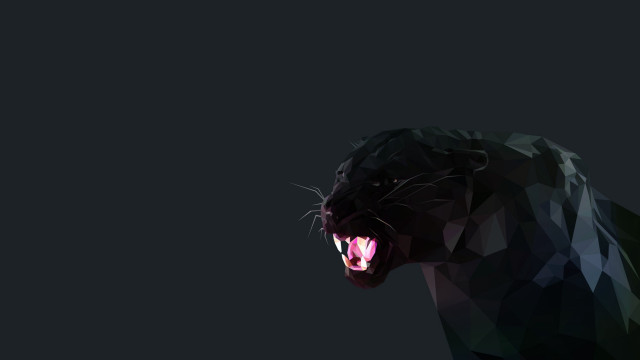 Black panther open mouth low free wallpaper - medium preview image