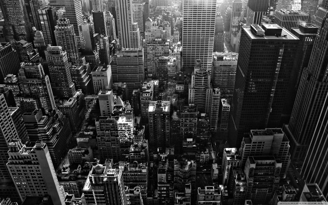 Black white city sunlight skyscraper #2 free wallpaper - medium preview image