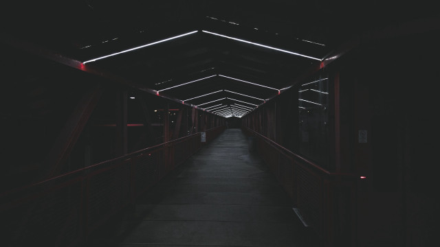 Long walkway red light dark free wallpaper - medium preview image