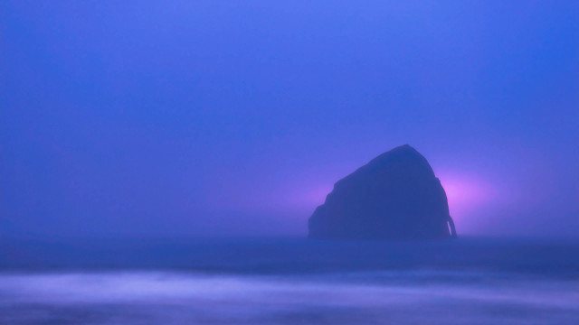 Purple light rock ocean mystical free wallpaper - medium preview image