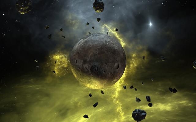 Space rocks aurora moon fireworks free wallpaper - medium preview image