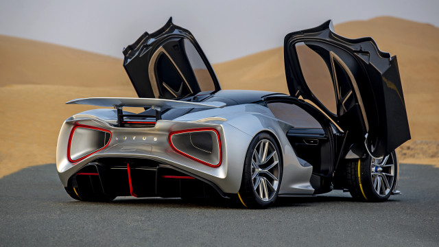 Silver sports car desert road #4 free wallpaper - medium preview image