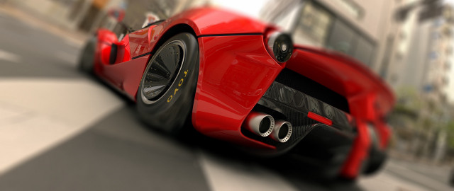 Red sports car street building #3 free wallpaper - medium preview image